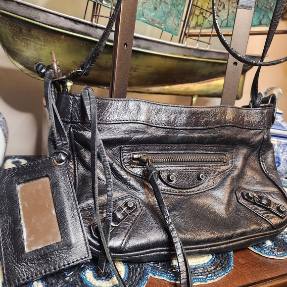 Black Balen☆ciaga Leather Women's Bag #TY - Picture 6 of 8